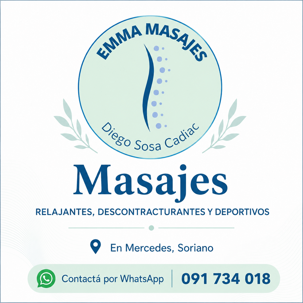 Interior del espacio Emma Masajes – ambiente relajante y climatizado en Mercedes