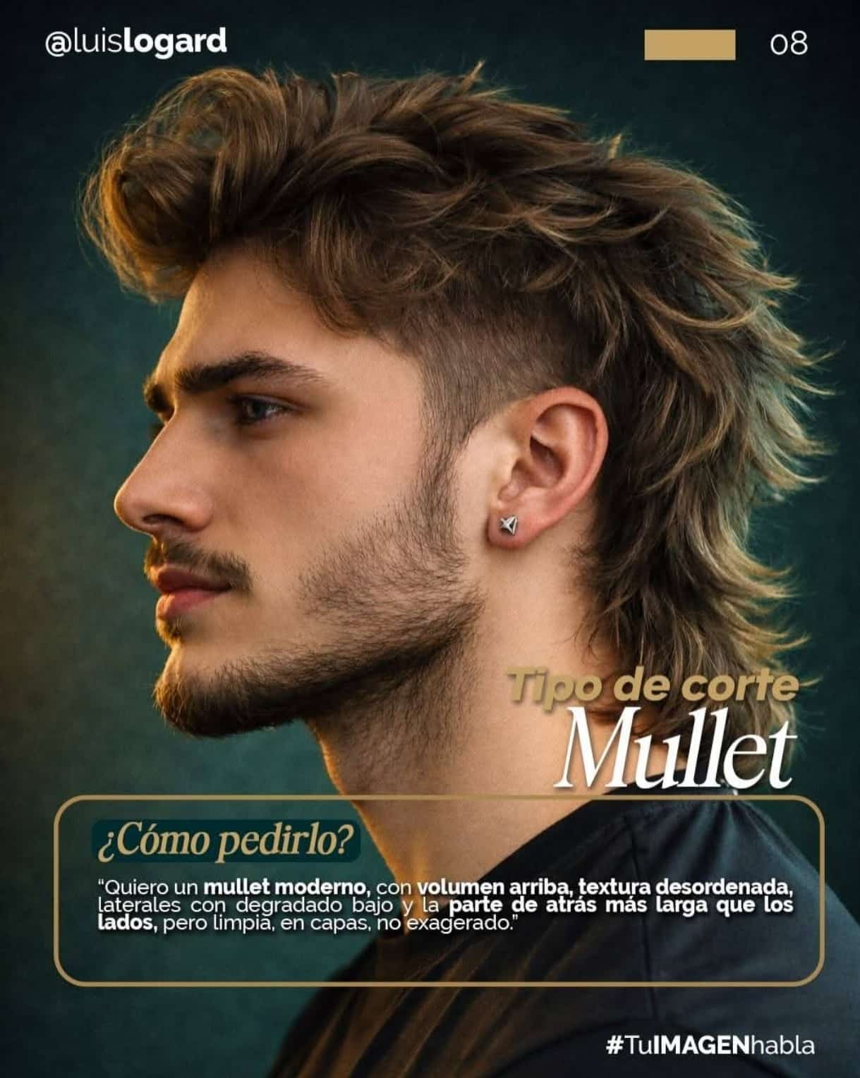 Mullet moderno corte peluquería Mercedes